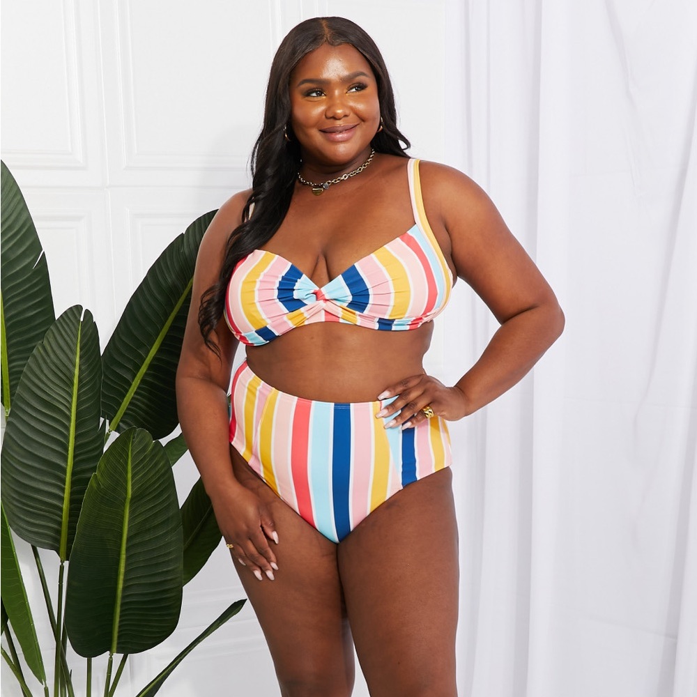 MARINA WEST SWIM Take A Dip Twist Front High-Rise Bikini in Retro Stripe - Picture 11 of 12